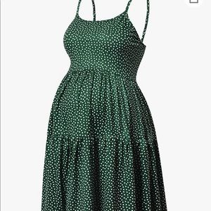 Bump friendly green tank top dress
